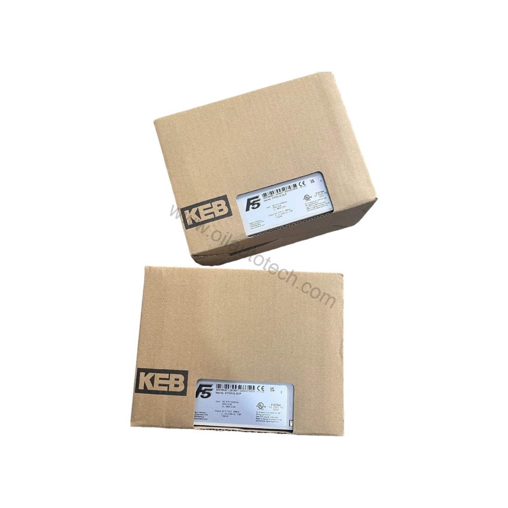 Figure 1: Front view of the KEB 07F5A1A-3E2F industrial automation component showing its physical design and enclosure.