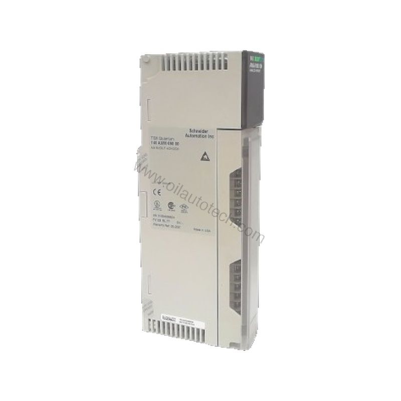 Figure 1: Front view of the Schneider Electric 140AMM09000C industrial automation component showing its physical design and enclosure.