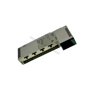 Figure 2: Technical layout and connection details for the Schneider Electric 140ARI03010C industrial automation component.