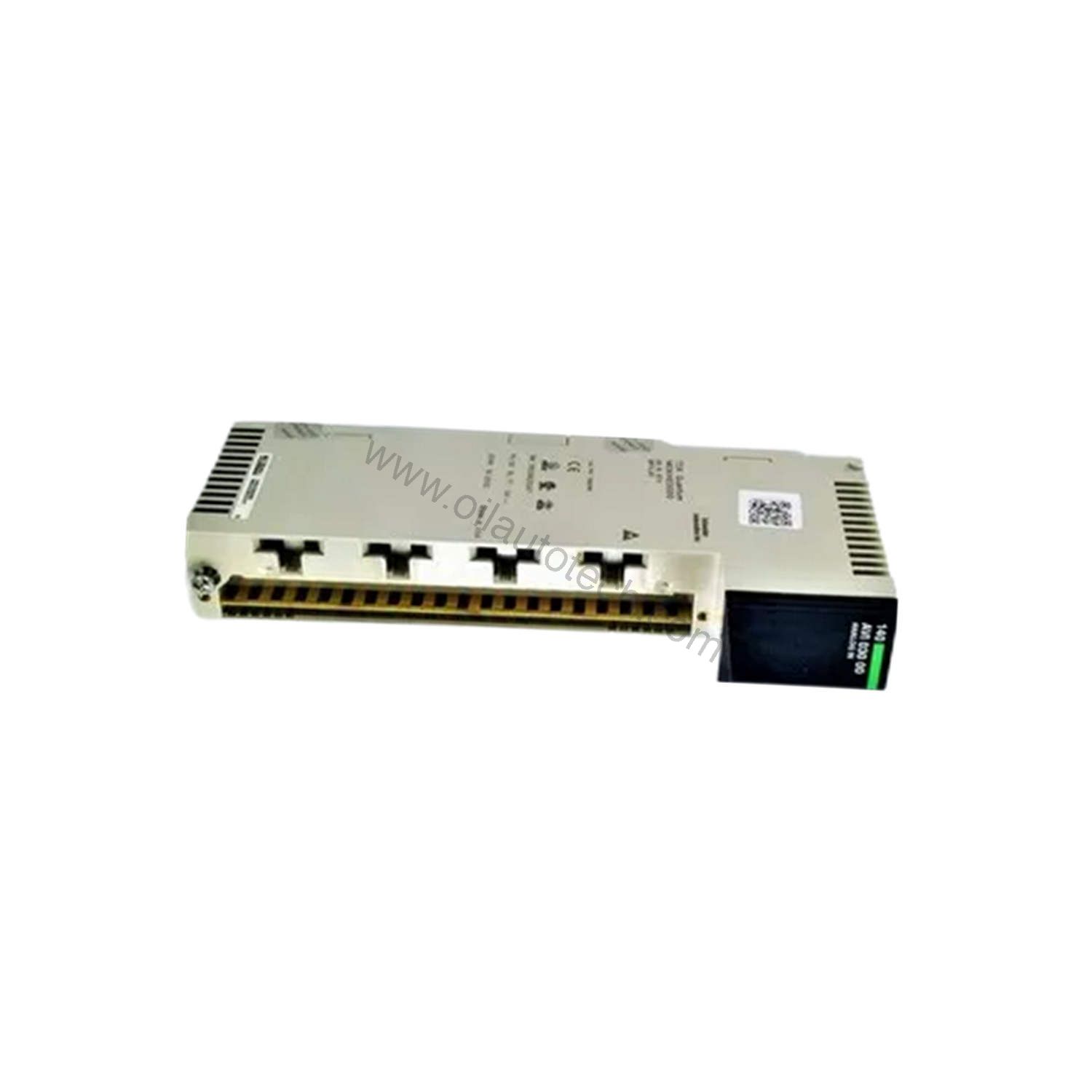 Figure 2: Technical layout and connection details for the Schneider Electric 140AVI03000C industrial automation component.