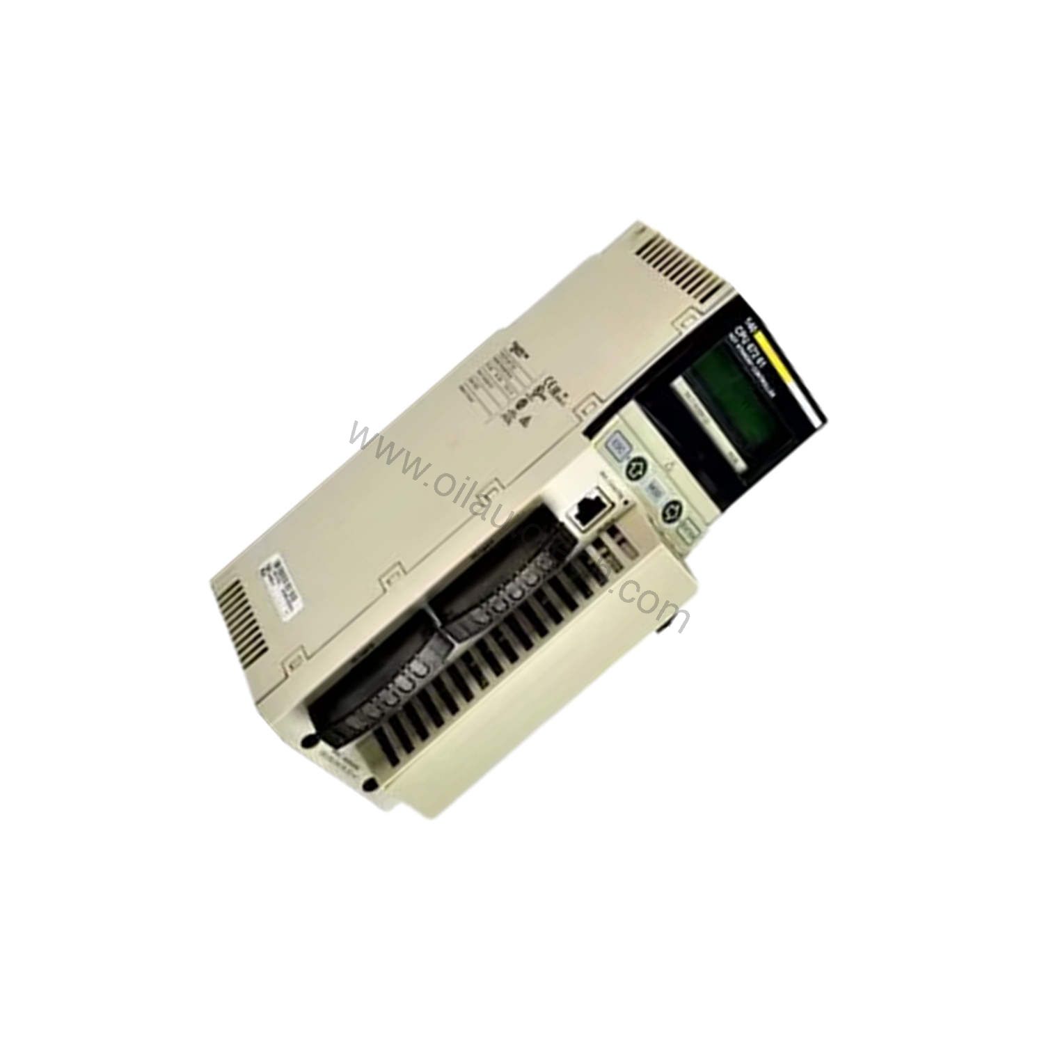 Figure 2: Technical layout and connection details for the Schneider Electric 140CPU67261 industrial automation component.