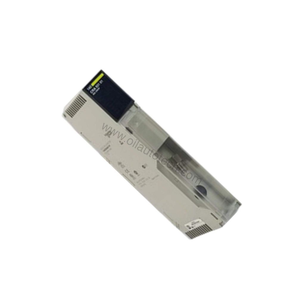 Figure 2: Technical layout and connection details for the Schneider Electric 140CRA93101C industrial automation component.