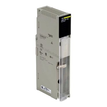 Figure 1: Front view of the Schneider Electric 140CRP93100C industrial automation component showing its physical design and enclosure.