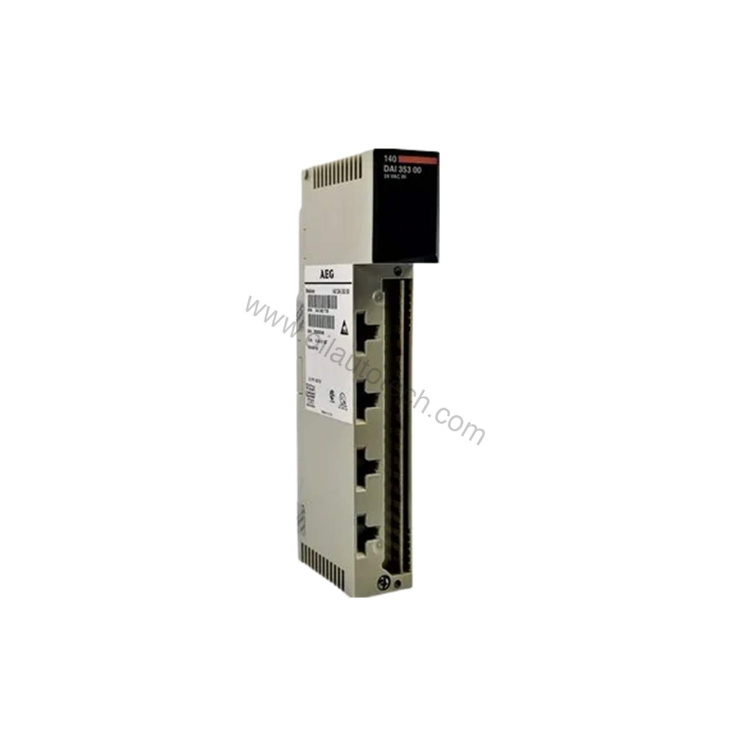 Figure 1: Front view of the Schneider Electric 140DAI35300C industrial automation component showing its physical design and enclosure.