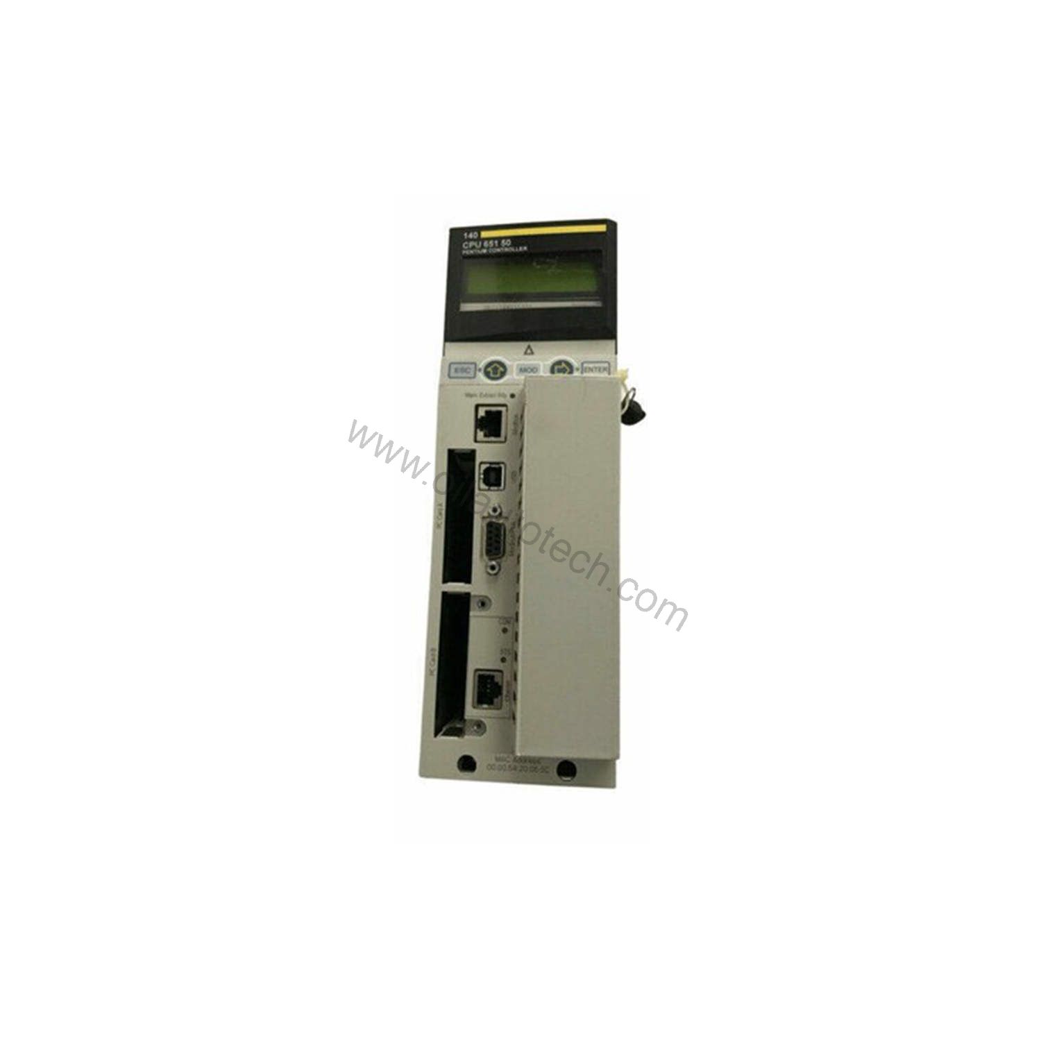 Figure 1: Front view of the Schneider Electric 140DAI54300C industrial automation component showing its physical design and enclosure.