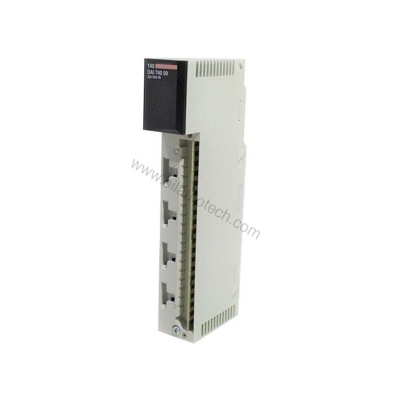 Figure 1: Front view of the Schneider Electric 140DAI74000C industrial automation component showing its physical design and enclosure.