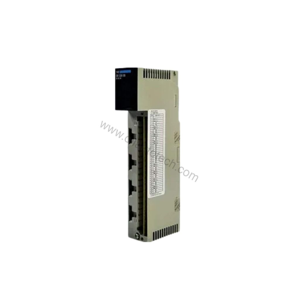 Figure 1: Front view of the Schneider Electric 140DII33000C industrial automation component showing its physical design and enclosure.