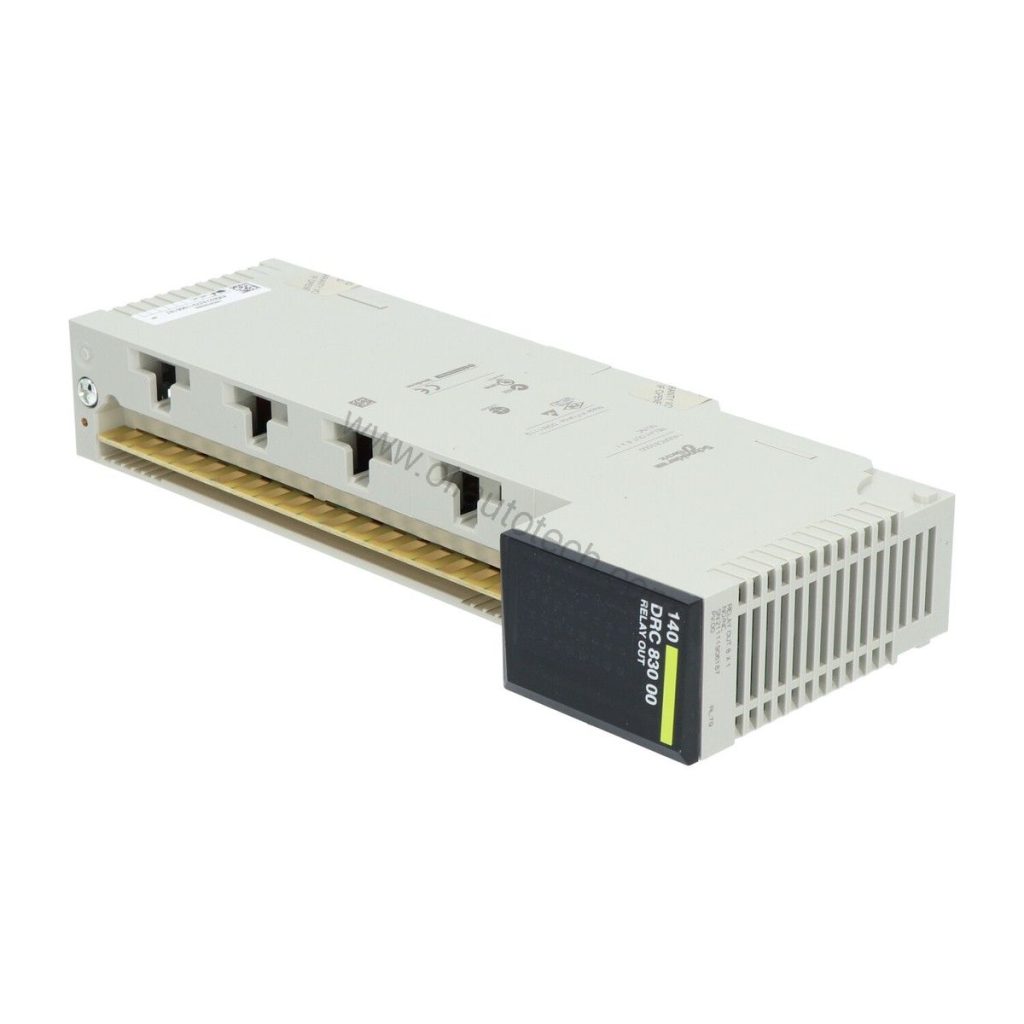 Figure 1: Front view of the Schneider Electric 140DRC83000C industrial automation component showing its physical design and enclosure.
