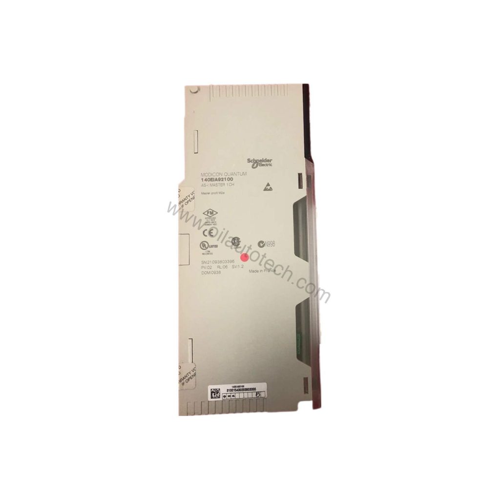 Figure 1: Front view of the Schneider Electric 140EIA92100C industrial automation component showing its physical design and enclosure.