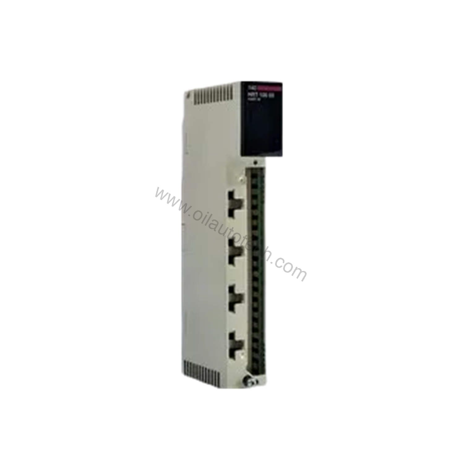 Figure 1: Front view of the Schneider Electric 140HRT10000 industrial automation component showing its physical design and enclosure.