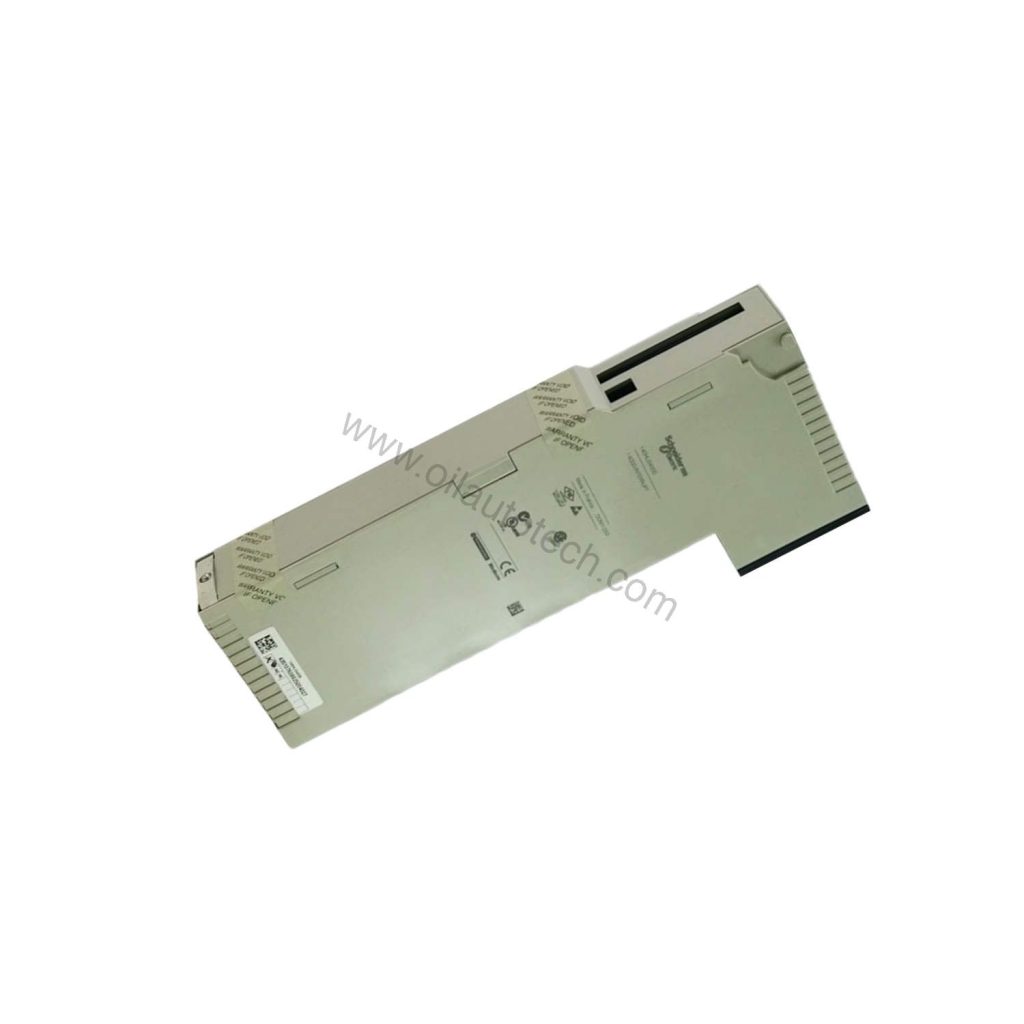 Figure 2: Technical layout and connection details for the Schneider Electric 140MMB10200 industrial automation component.