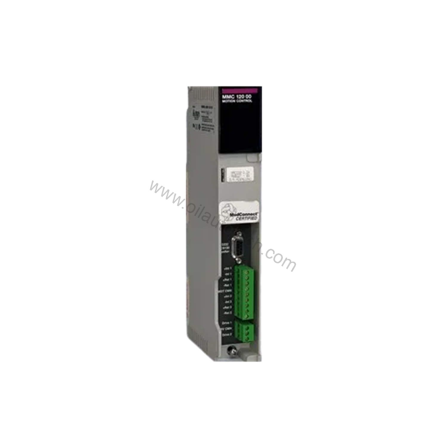Figure 1: Front view of the Schneider Electric 140MMD10400 industrial automation component showing its physical design and enclosure.