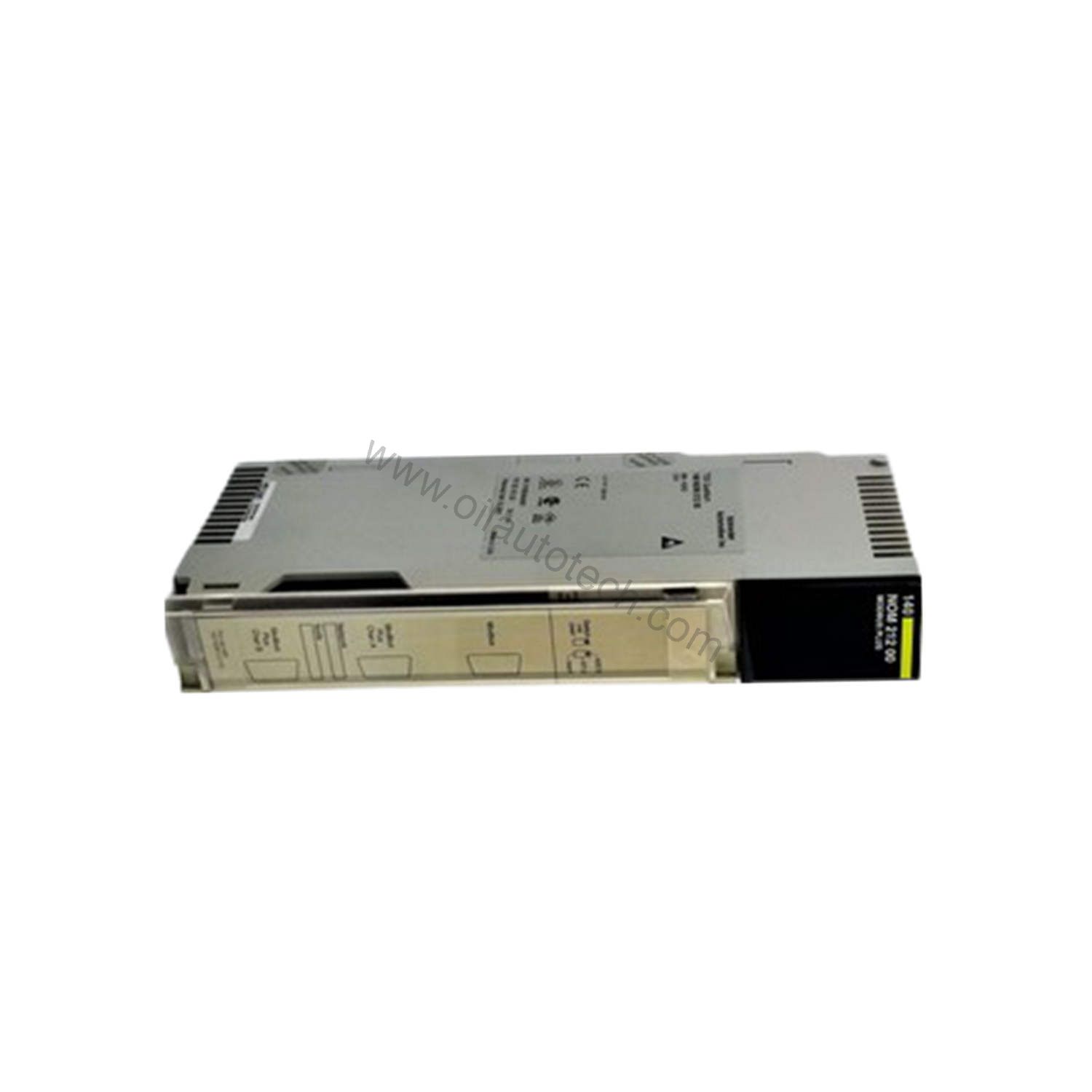 Figure 2: Technical layout and connection details for the Schneider Electric 140NOM21200C industrial automation component.