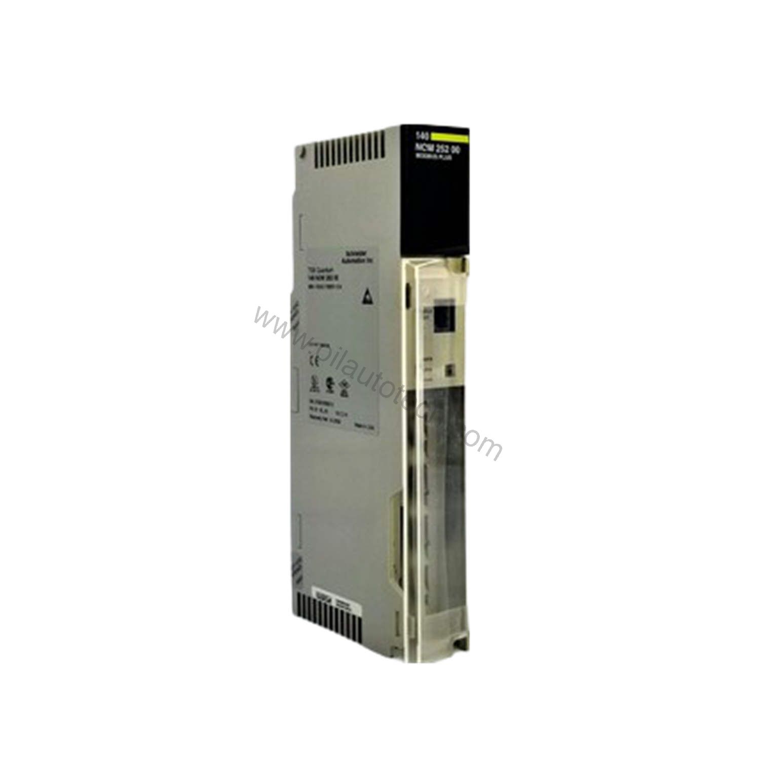 Figure 1: Front view of the Schneider Electric 140NOM25200C industrial automation component showing its physical design and enclosure.
