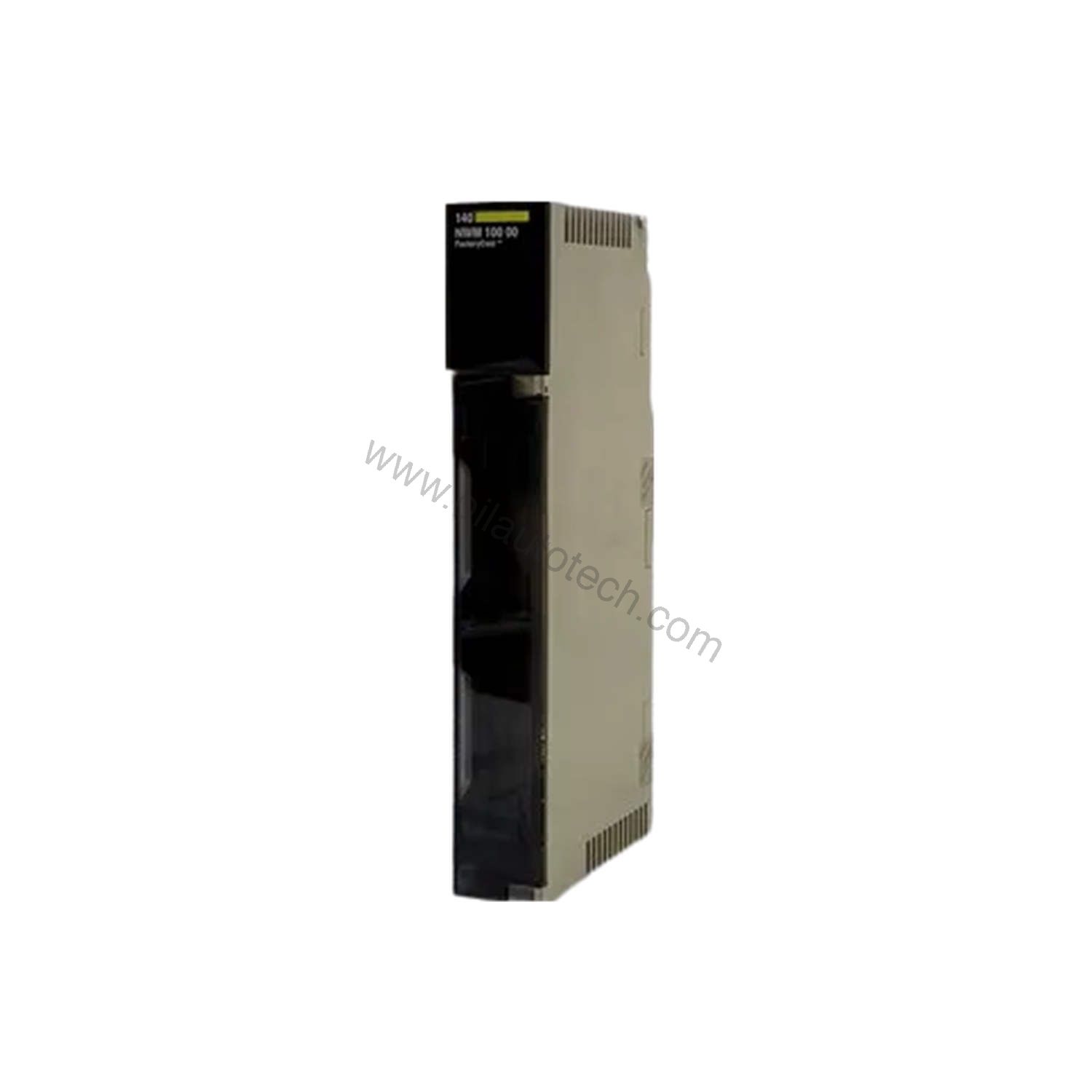 Figure 1: Front view of the Schneider Electric 140NWM05000C industrial automation component showing its physical design and enclosure.