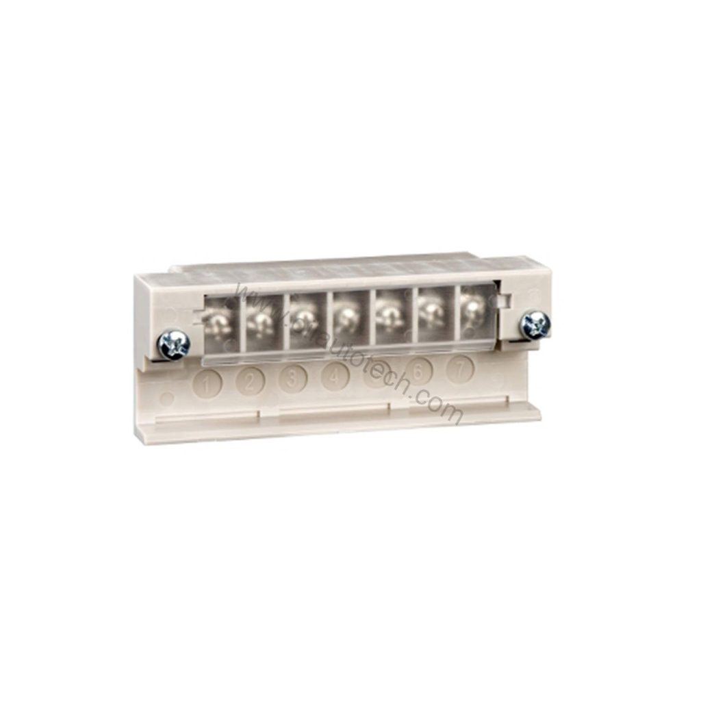Figure 1: Front view of the Schneider Electric 140XTS00500 industrial automation component showing its physical design and enclosure.
