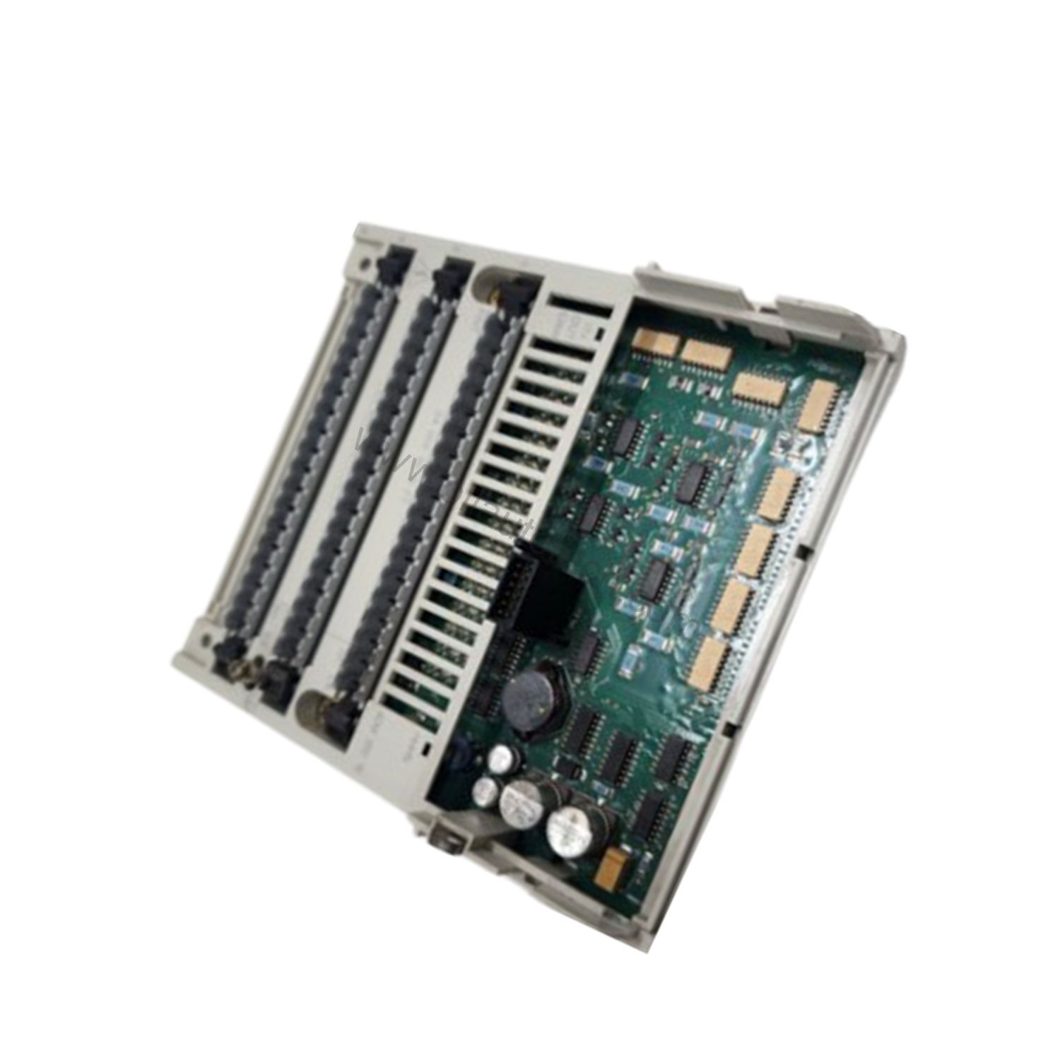 Figure 2: Technical layout and connection details for the Schneider Electric 170ADM35015 industrial automation component.