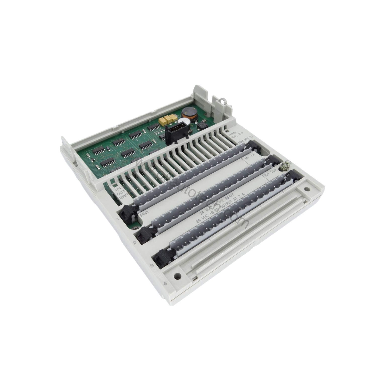 Figure 1: Front view of the Schneider 170ADM37010 industrial automation component showing its physical design and enclosure.