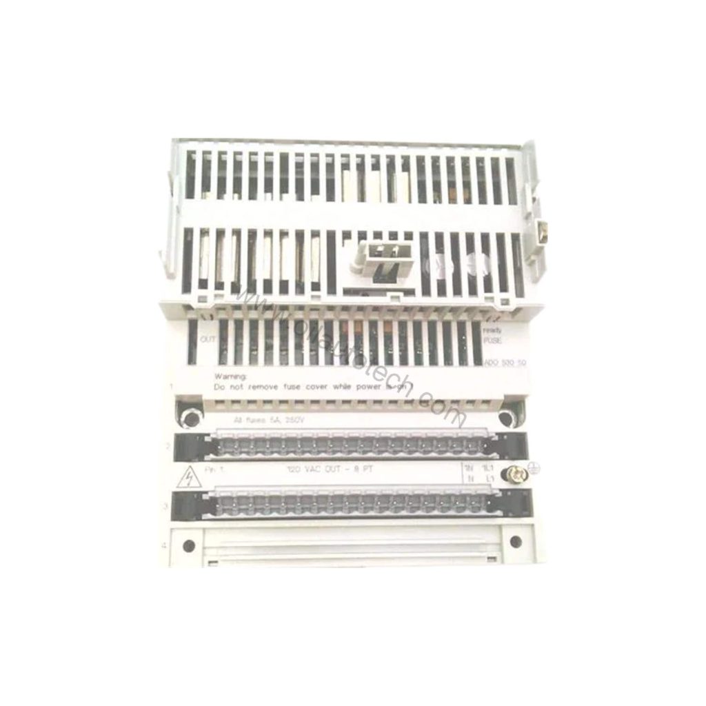 Figure 1: Front view of the Schneider Electric 170ADO53050 industrial automation component showing its physical design and enclosure.