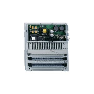 Figure 2: Technical layout and connection details for the Schneider 170AMM09000 industrial automation component.