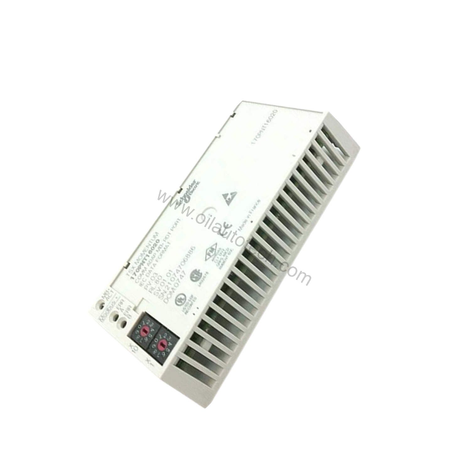 Figure 2: Technical layout and connection details for the Schneider Electric 170PNT16020C industrial automation component.