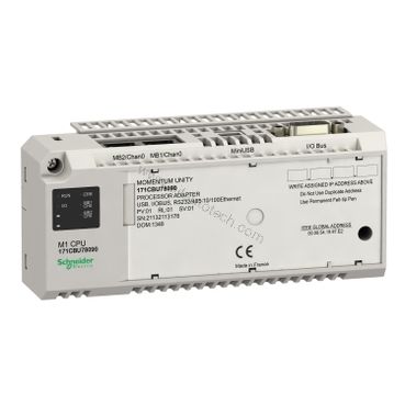 Figure 1: Front view of the Schneider Electric 171CBU78090 industrial automation component showing its physical design and enclosure.