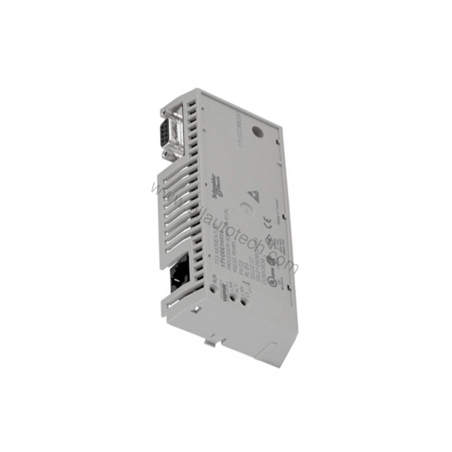 Figure 2: Technical layout and connection details for the Schneider Electric 171CCC96030C industrial automation component.