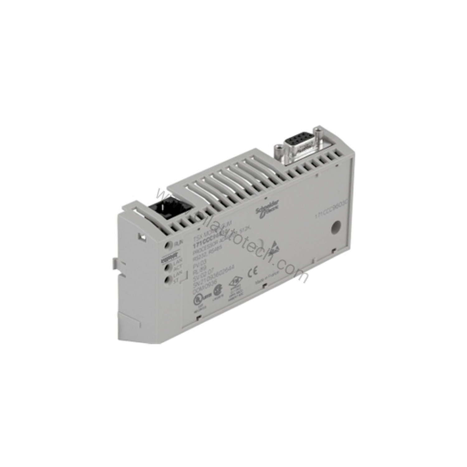 Figure 1: Front view of the Schneider Electric 171CCC96030C industrial automation component showing its physical design and enclosure.