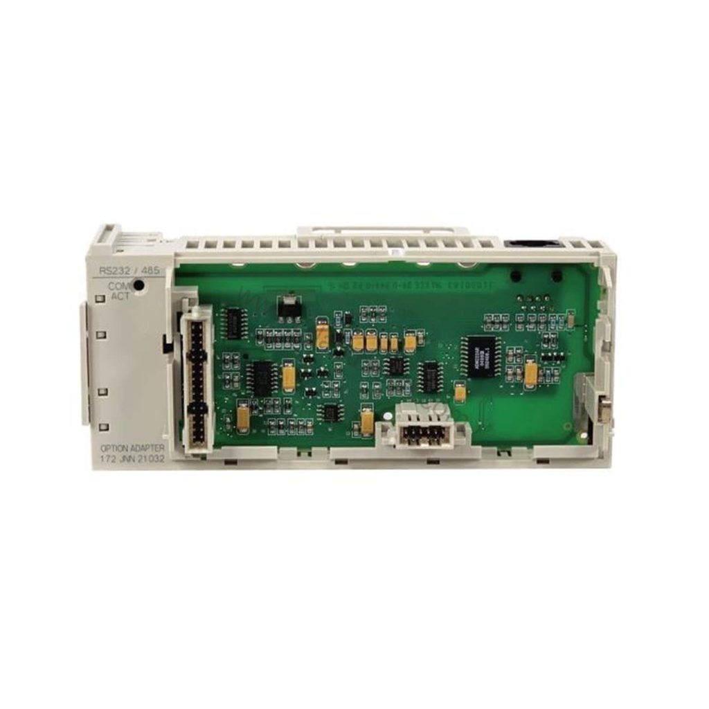 Figure 1: Front view of the Schneider Electric 172JNN21032C industrial automation component showing its physical design and enclosure.
