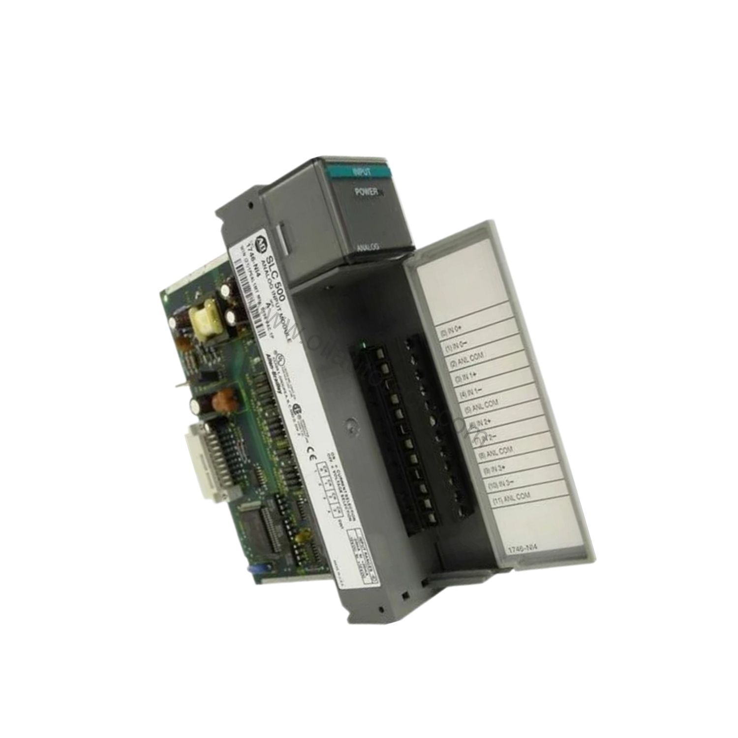 Figure 2: Technical layout and connection details for the Allen-Bradley 1746-FIO4V industrial automation component.