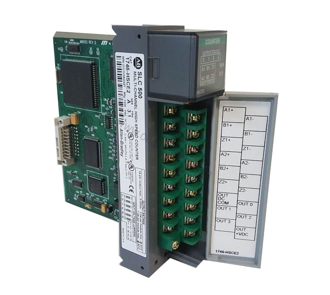 Figure 1: Front view of the Allen-Bradley 1746-HSCE2 industrial automation component showing its physical design and enclosure.