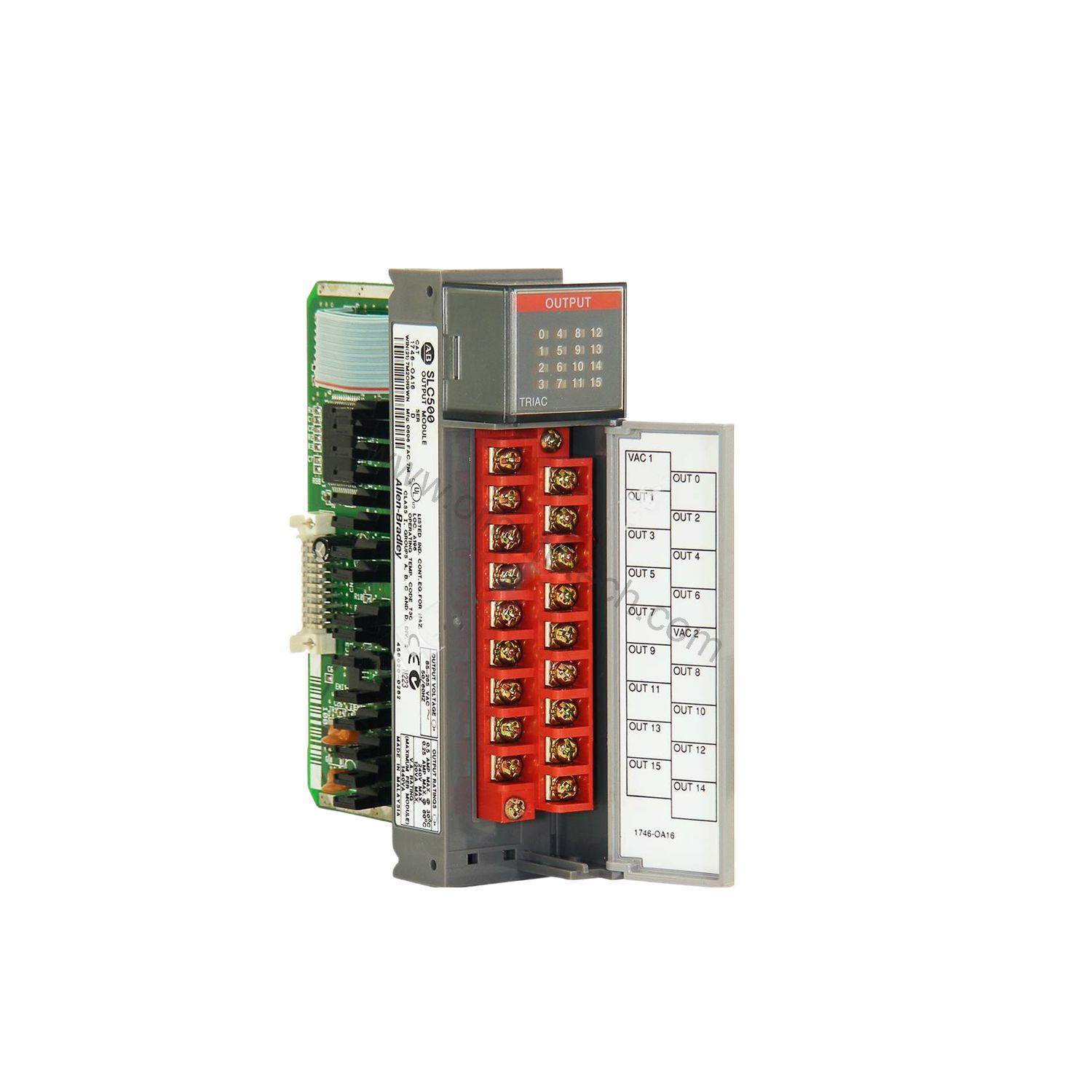 Figure 1: Front view of the Allen-Bradley 1746-IA16 industrial automation component showing its physical design and enclosure.