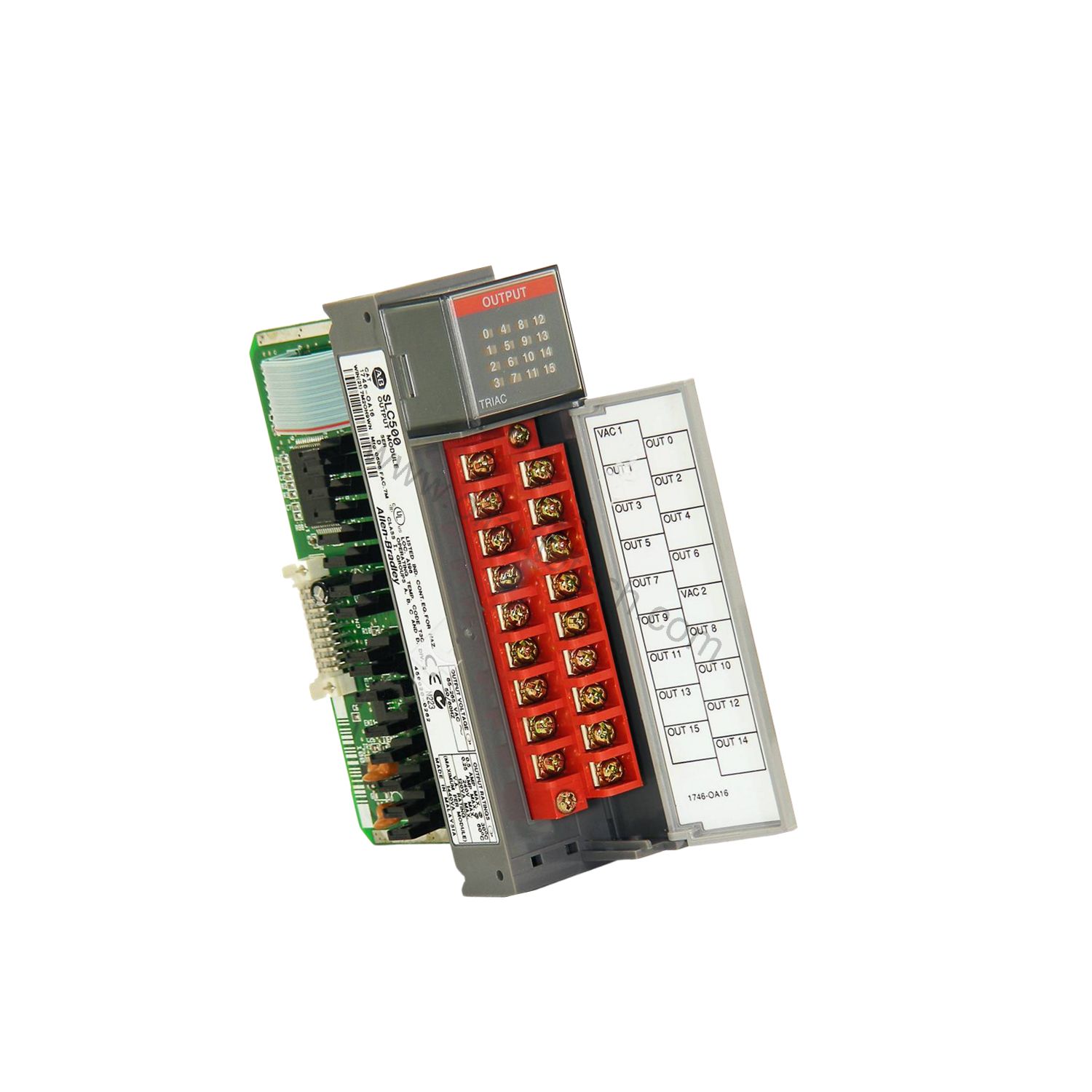 Figure 2: Technical layout and connection details for the Allen-Bradley 1746-IA16 industrial automation component.