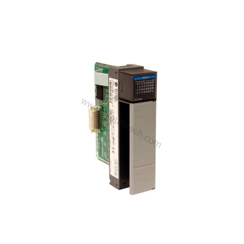 Figure 1: Front view of the Allen-Bradley 1746-IB32 industrial automation component showing its physical design and enclosure.