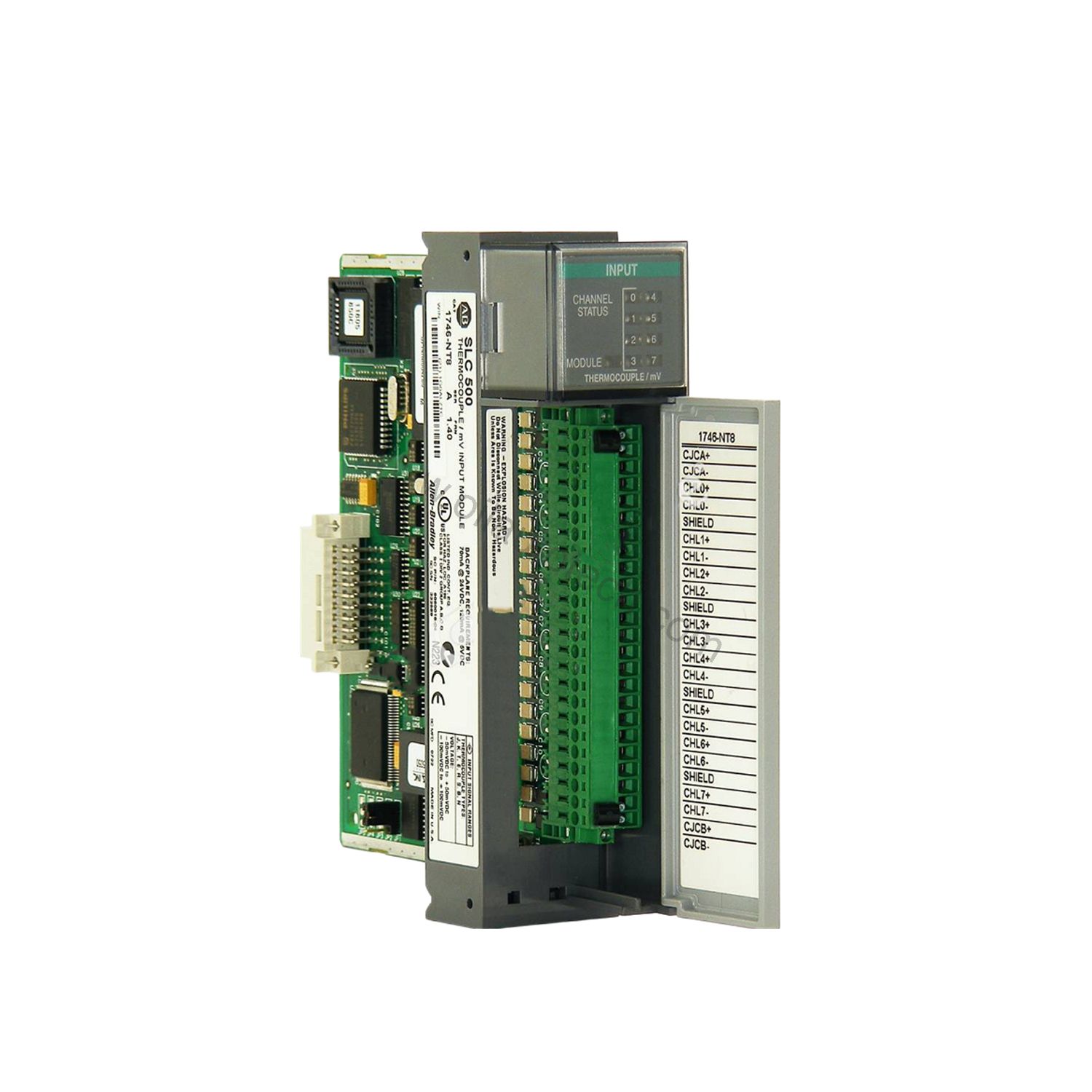 Figure 1: Front view of the Allen-Bradley 1746-NT4/B industrial automation component showing its physical design and enclosure.