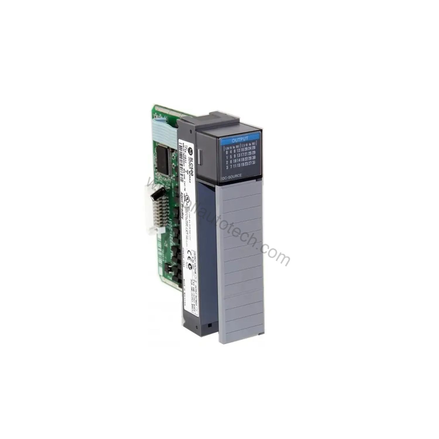 Figure 1: Front view of the Allen-Bradley 1746-OB32 industrial automation component showing its physical design and enclosure.
