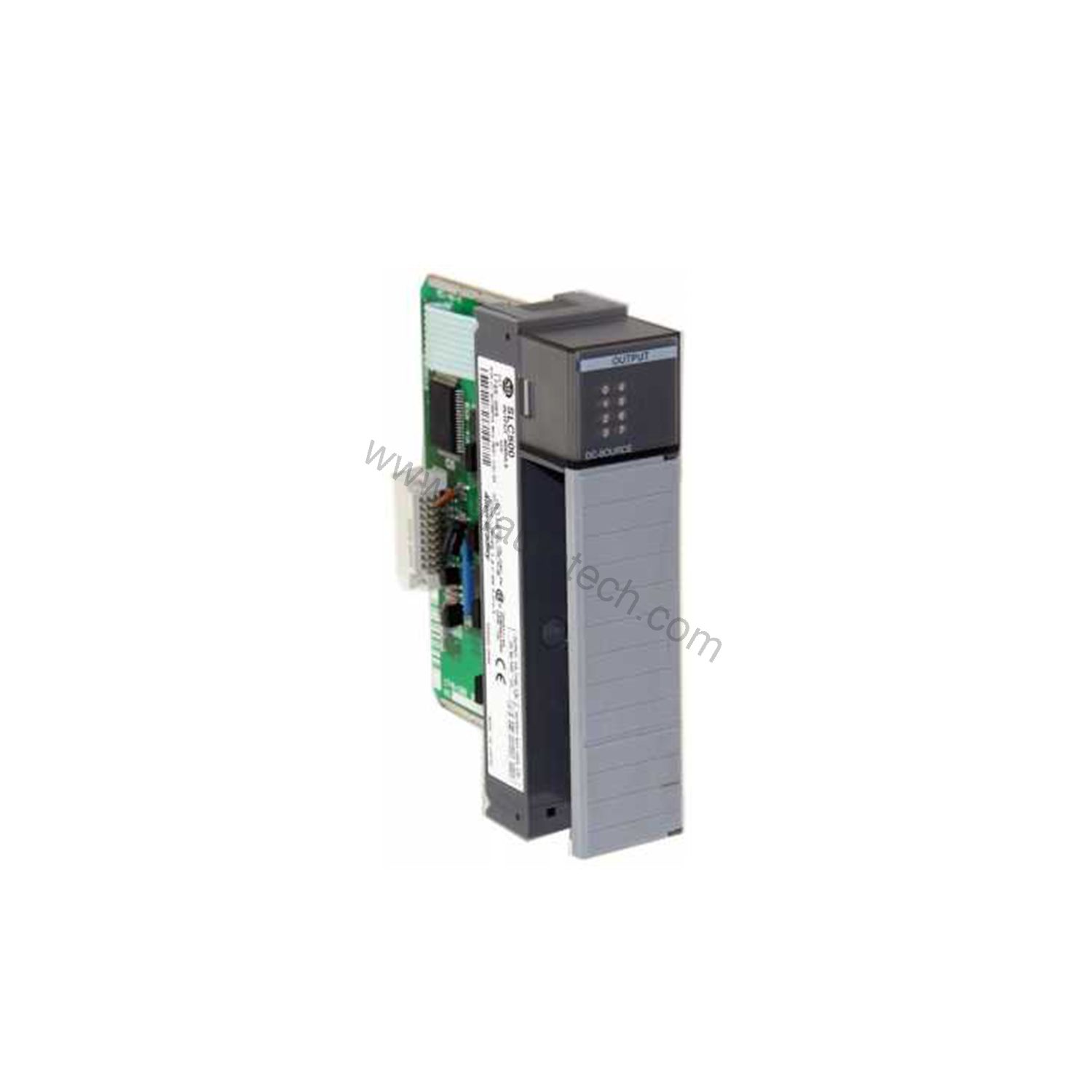 Figure 1: Front view of the Allen-Bradley 1746-OB8 industrial automation component showing its physical design and enclosure.