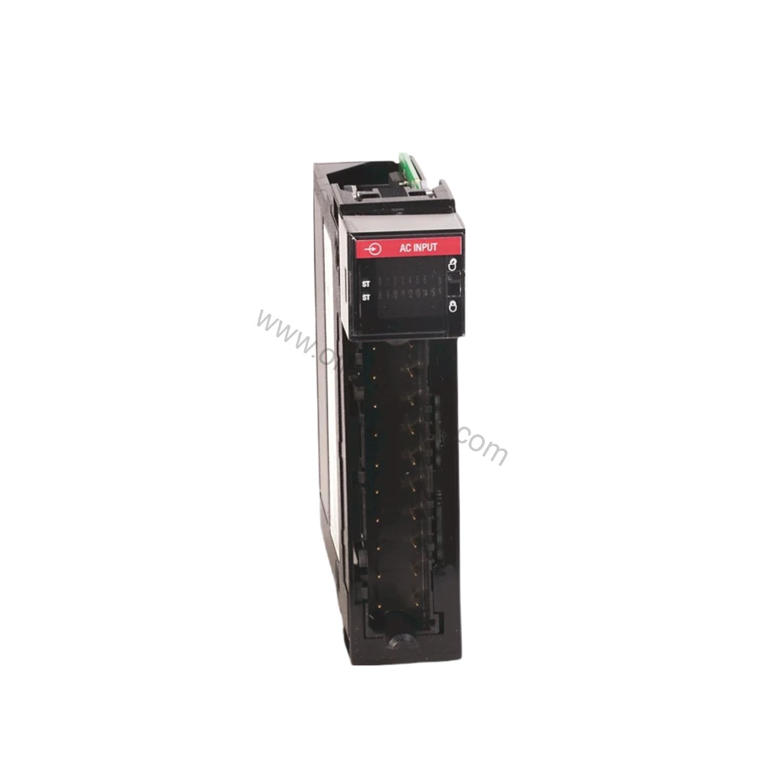 Figure 1: Front view of the Allen-Bradley 1756-IB16I industrial automation component showing its physical design and enclosure.