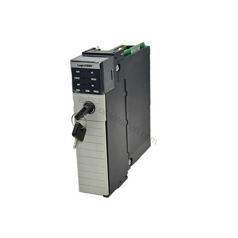 Figure 2: Technical layout and connection details for the Allen-Bradley 1756-L55M23/A industrial automation component.