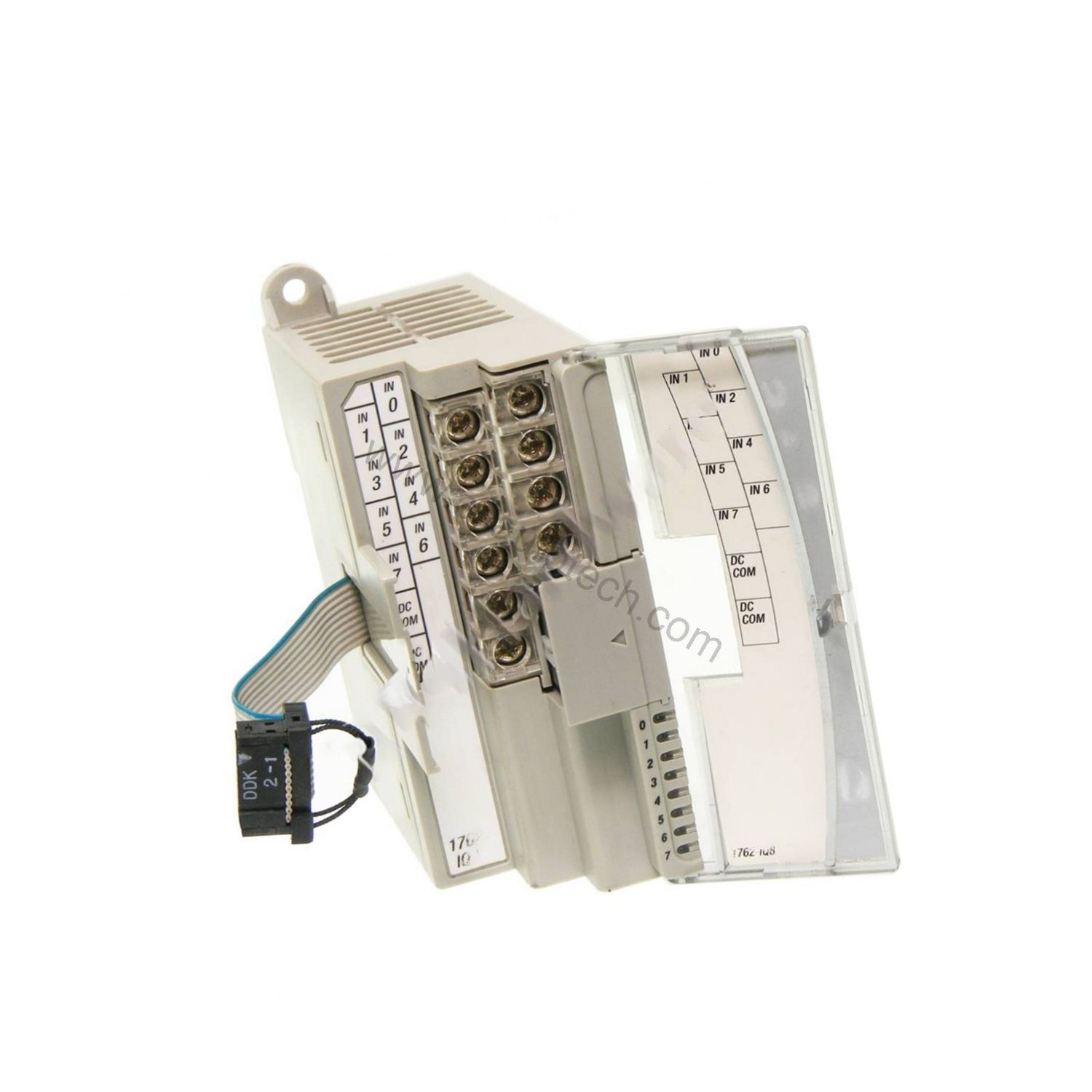 Figure 2: Technical layout and connection details for the Allen-Bradley 1762-IQ8 industrial automation component.