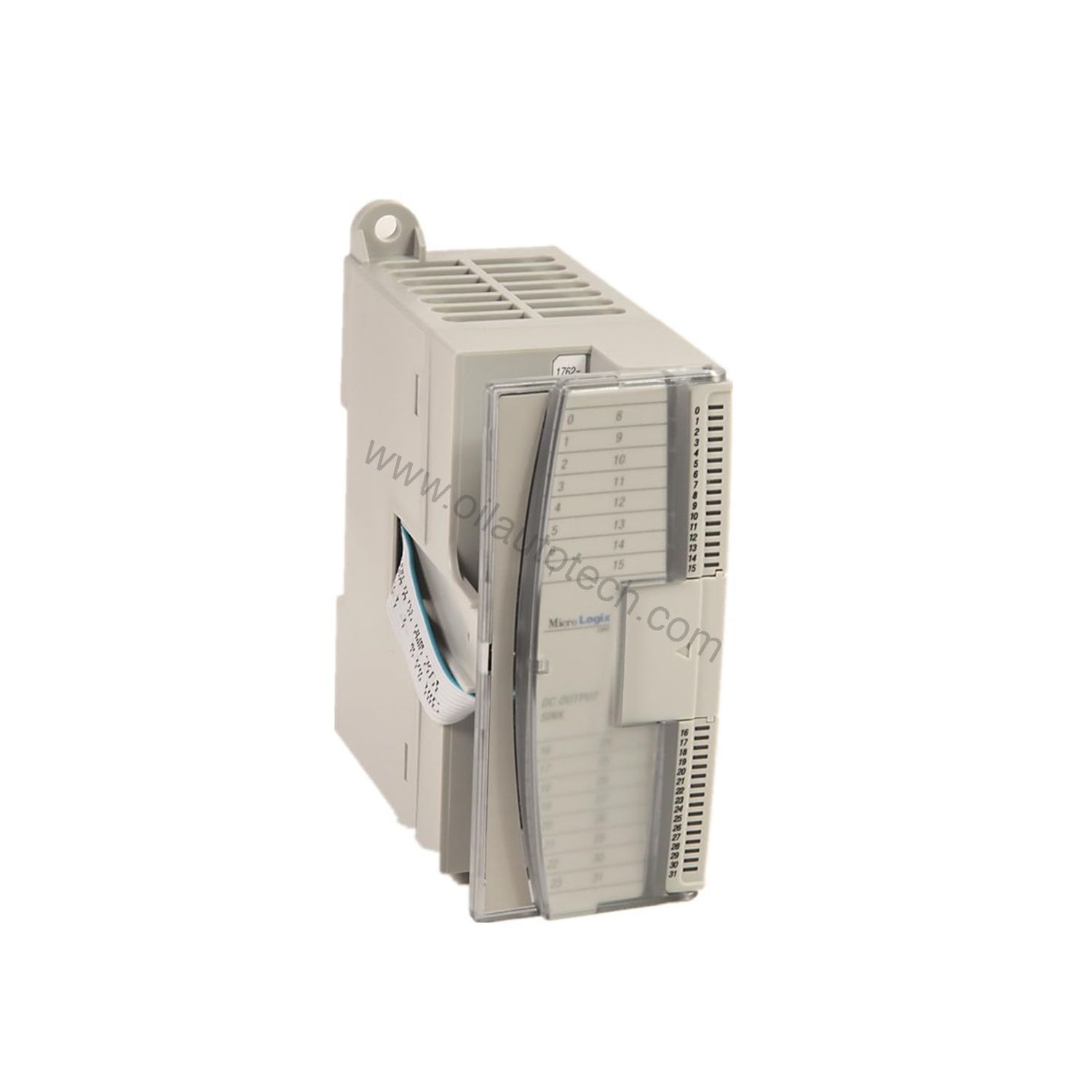 Figure 1: Front view of the Allen-Bradley 1762-OB8 industrial automation component showing its physical design and enclosure.