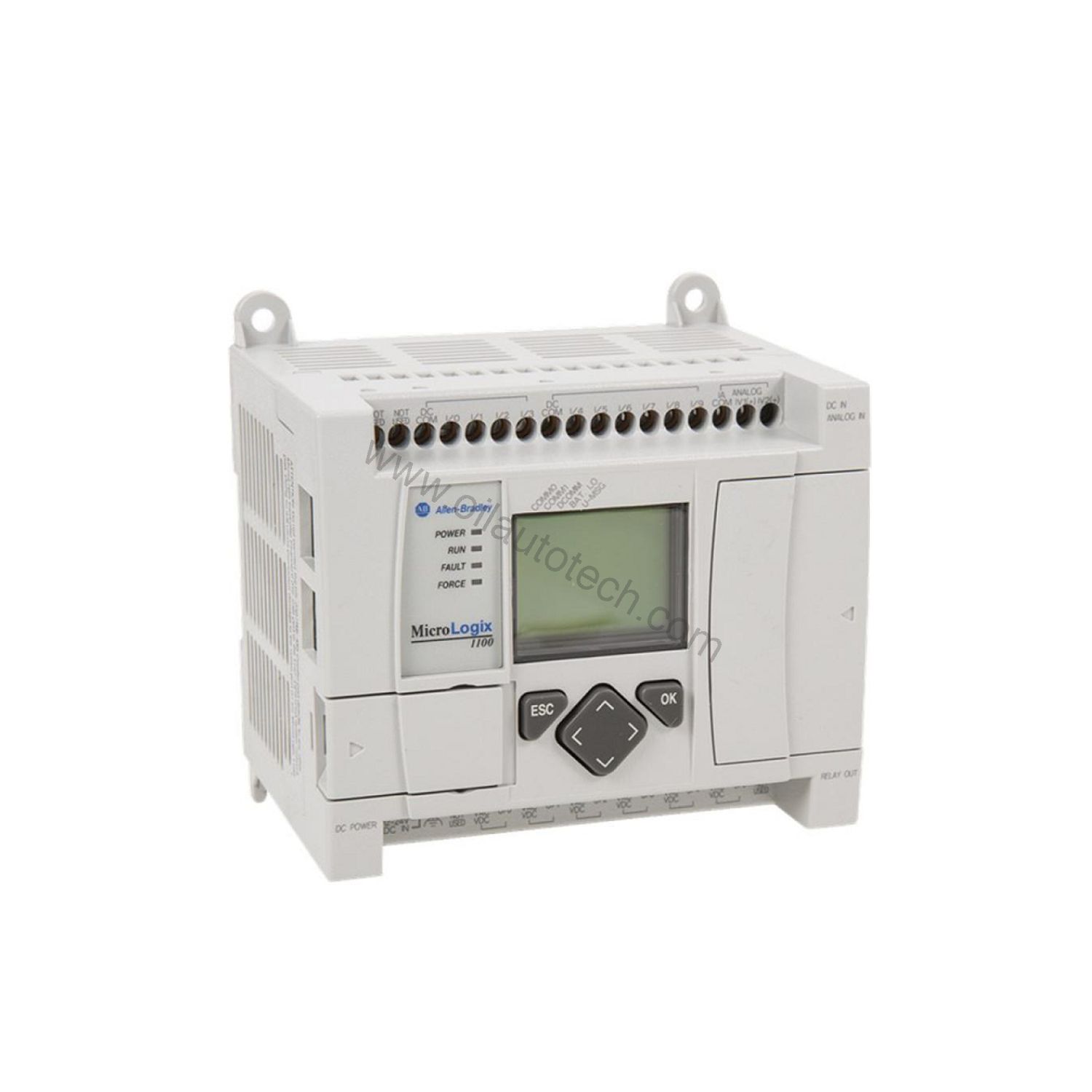 Figure 1: Front view of the Allen-Bradley 1763-MM1 industrial automation component showing its physical design and enclosure.