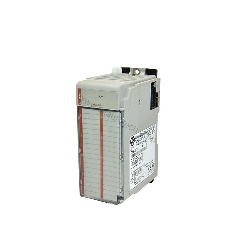 Figure 1: Front view of the Allen-Bradley 1769 IF8 industrial automation component showing its physical design and enclosure.