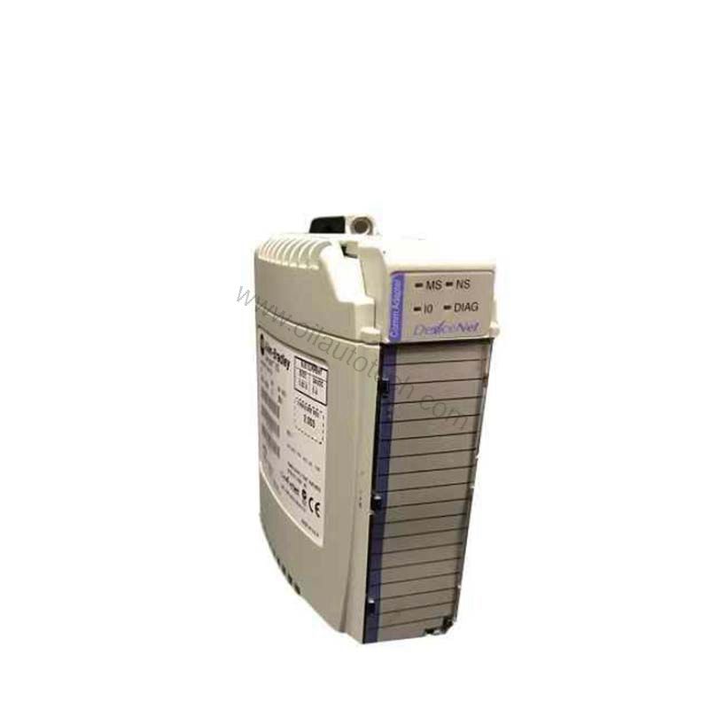 Figure 1: Front view of the Allen-Bradley 1769-OF8V industrial automation component showing its physical design and enclosure.