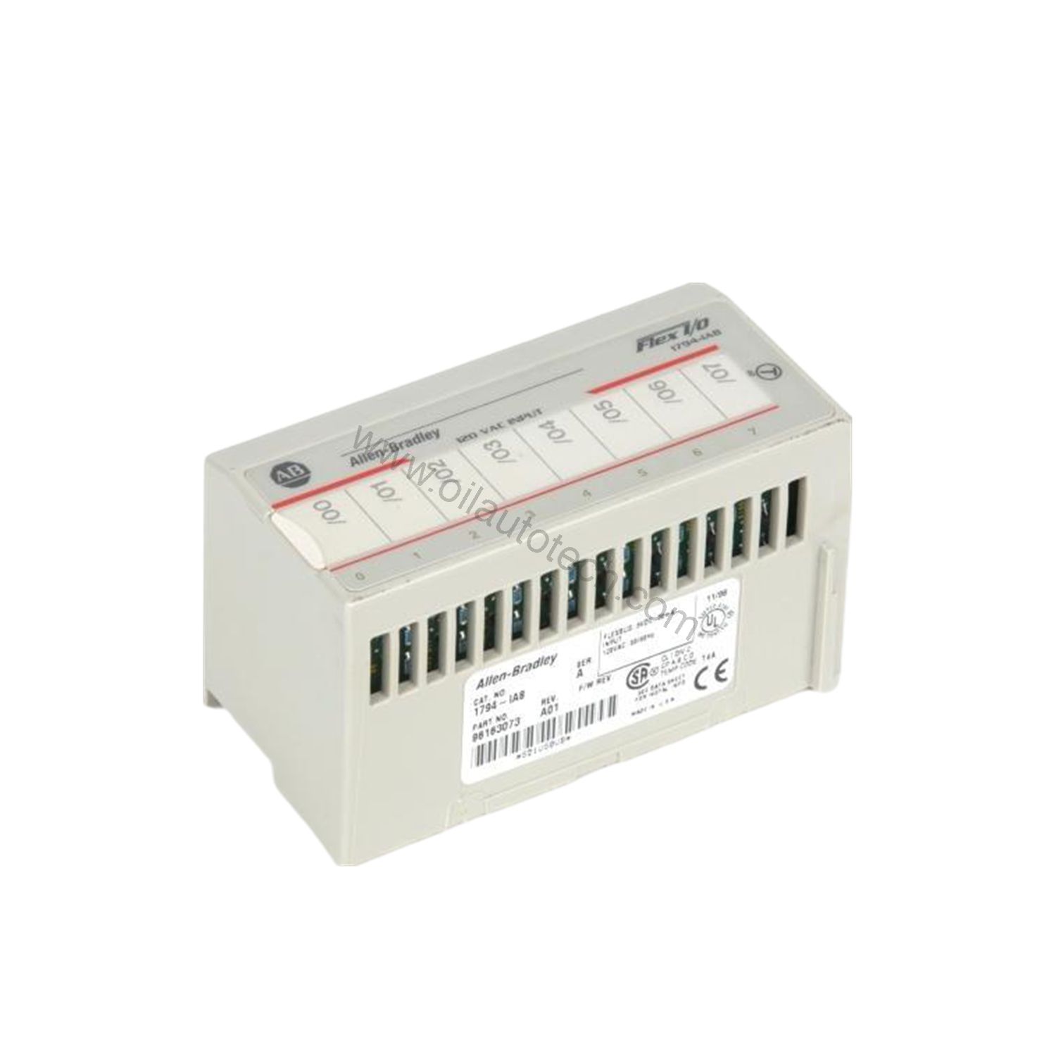 Figure 1: Front view of the Allen-Bradley 1794-ACN15 industrial automation component showing its physical design and enclosure.
