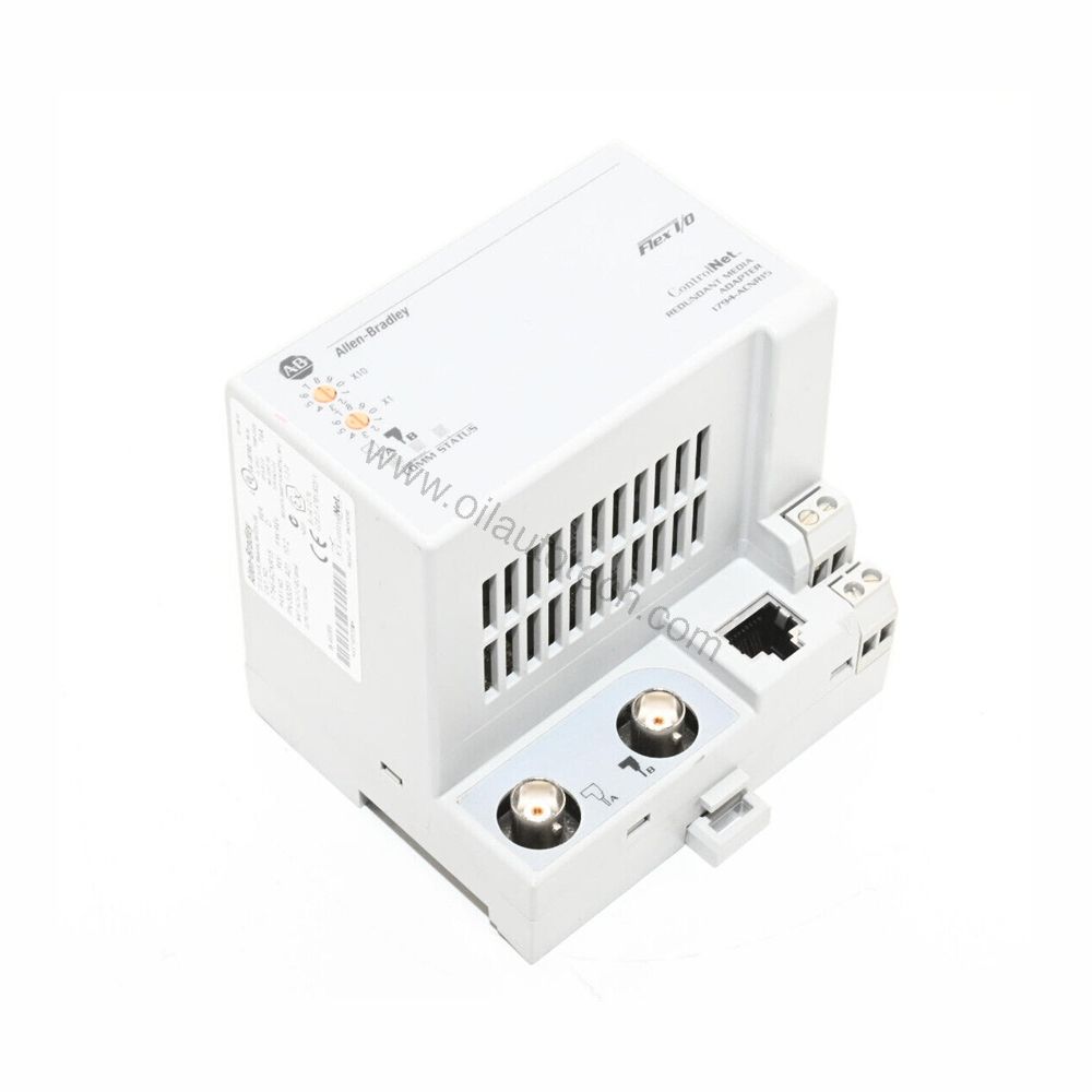 Figure 1: Front view of the Allen-Bradley 1794-ACNR15 industrial automation component showing its physical design and enclosure.