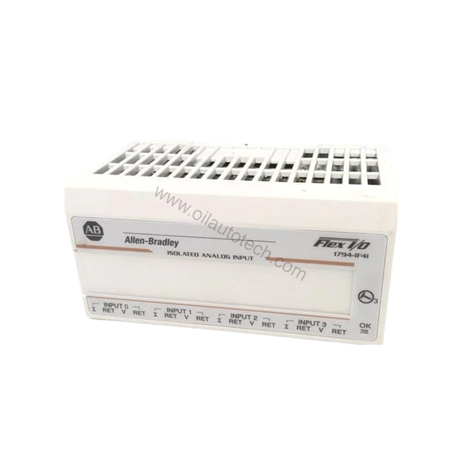 Figure 1: Front view of the Allen-Bradley 1794-IF2XOF2I industrial automation component showing its physical design and enclosure.