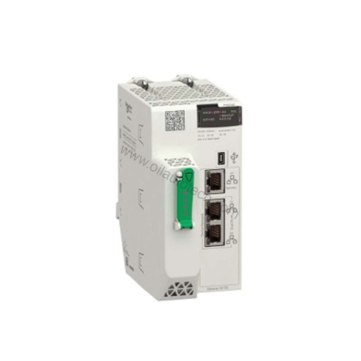Figure 2: Technical layout and connection details for the Schneider BMEP582040 industrial automation component.