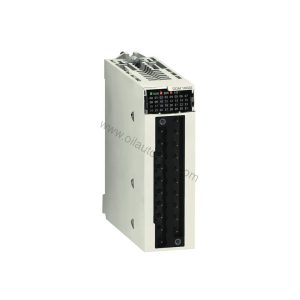 Figure 1: Front view of the Schneider BMXDDO1602 industrial automation component showing its physical design and enclosure.