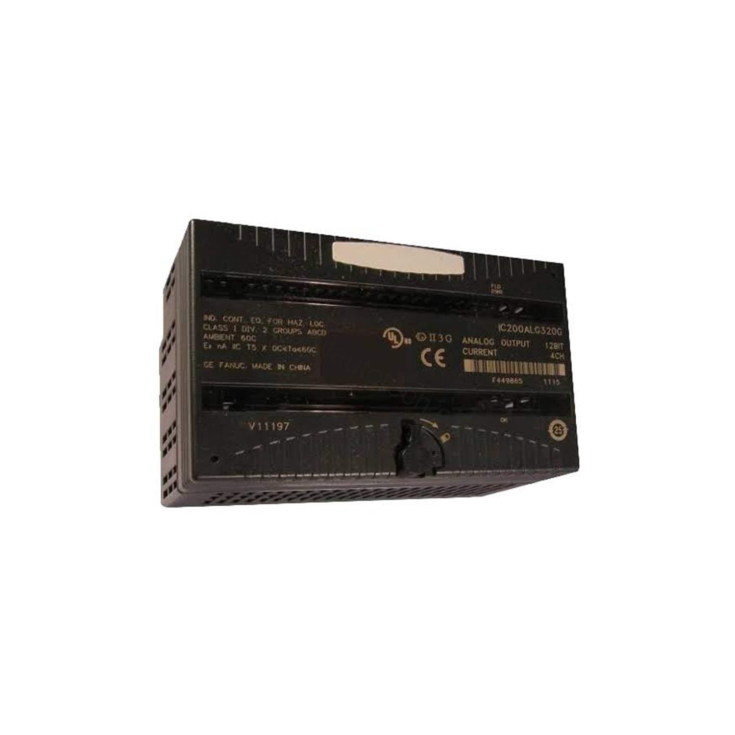 Figure 1: Front view of the GE IC200ALG320 industrial automation component showing its physical design and enclosure.